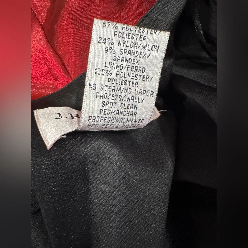 J.R Nites Elegant Red Satin Women's Blazer - Picture 4 of 4